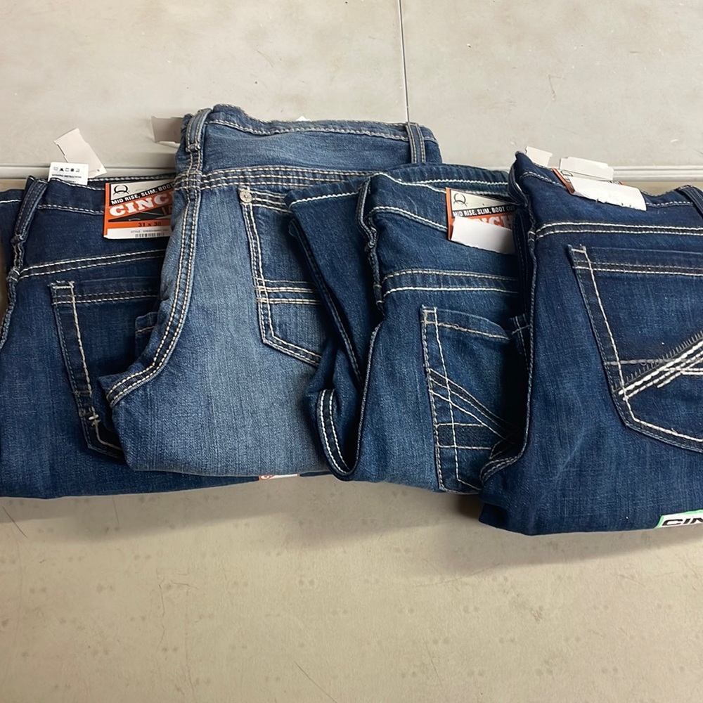 4 pair of mens cinch jeans 31x30 nwt bootcut